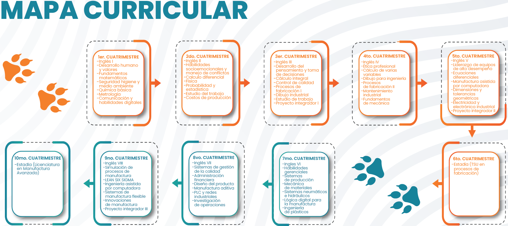 Mapa Curricular de la ingenieria industrial.